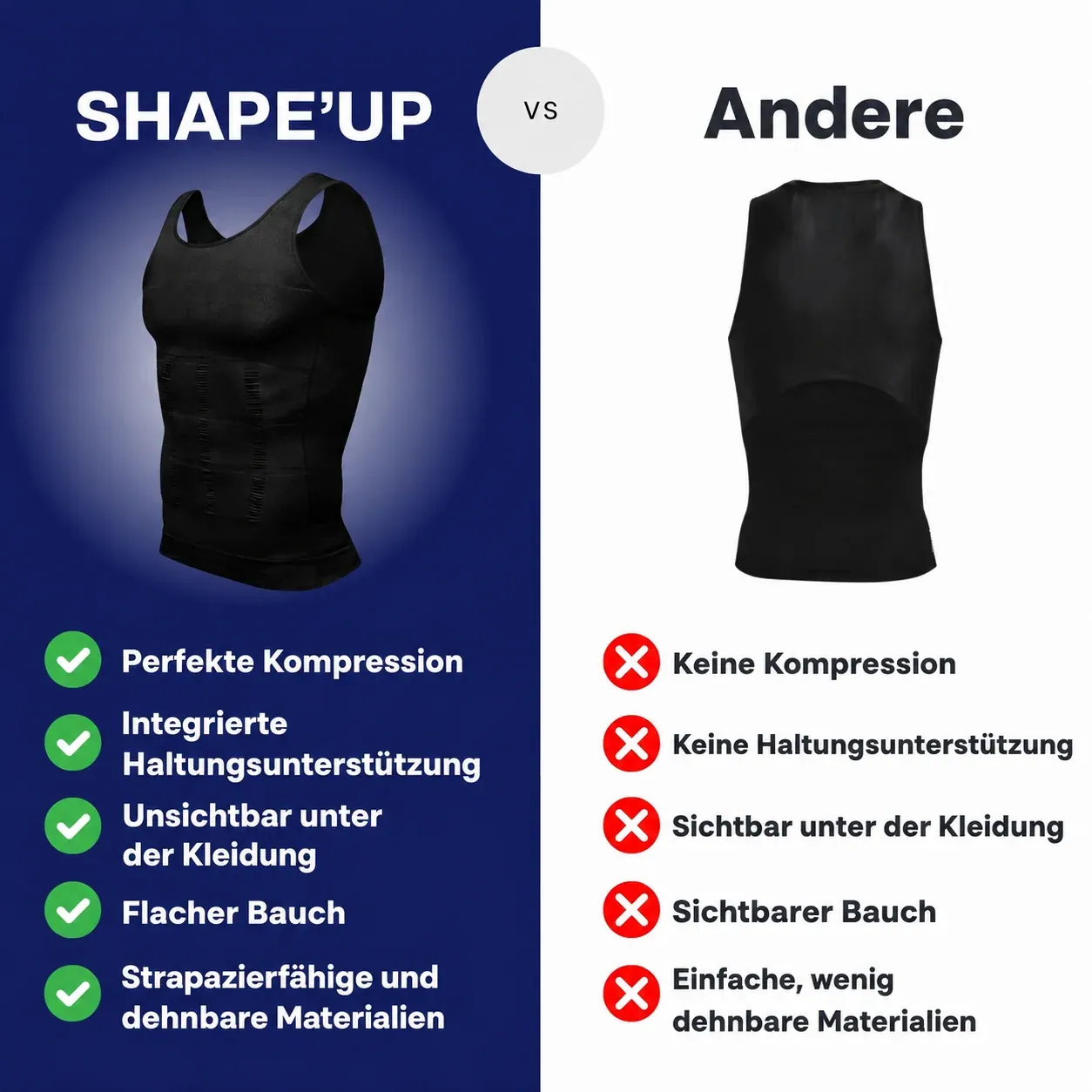 Shape'up™ 2.0 – Diskretes Kompressionsshirt für jeden Tag